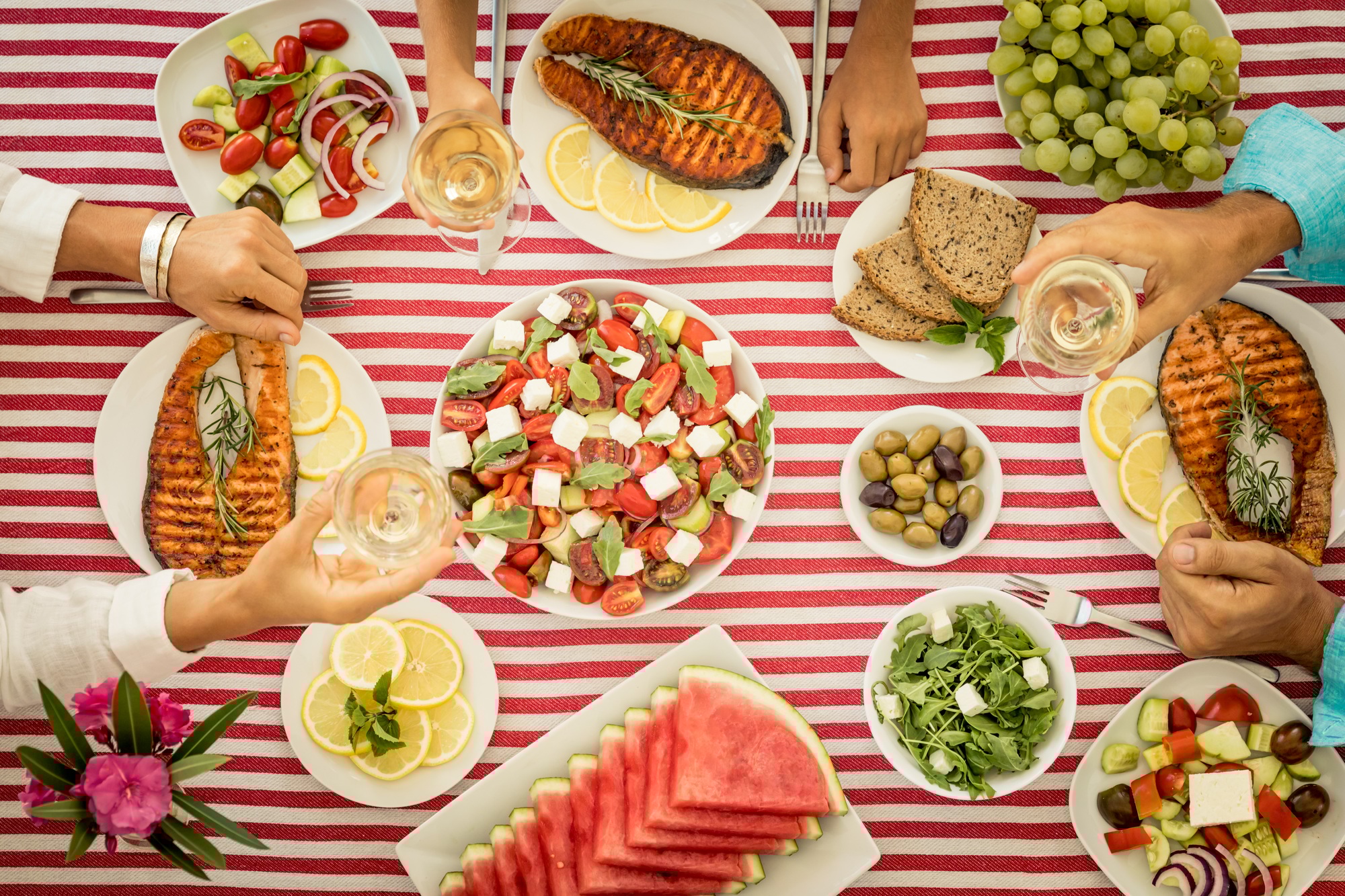 Mediterranean diet. Healthy eating concept. Top view